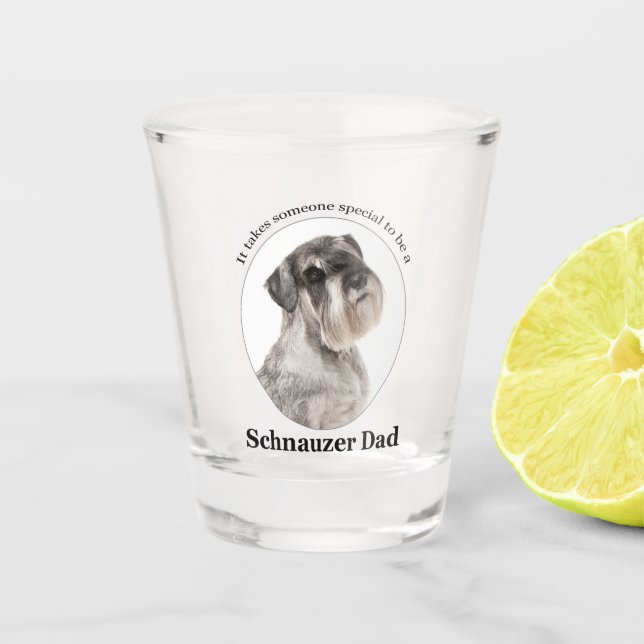 Schnauzer Dad Shot Glass (Front)