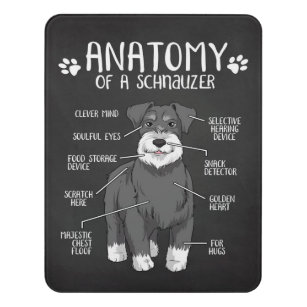 Schnauzer Dog Anatomy Animal Door Sign