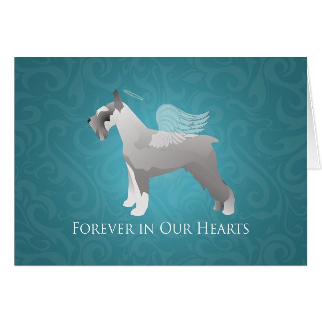 Schnauzer Dog Breed Pet Memorial Sympathy Card (Front Horizontal)