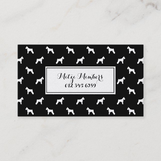 Schnauzer dog business card (Front)
