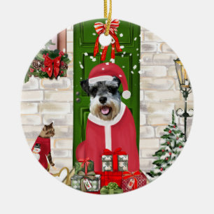 Schnauzer Dog Christmas Ceramic Tree Decoration