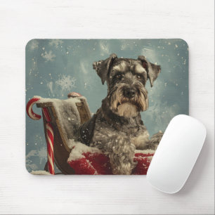 Schnauzer Dog Christmas Festive Mouse Mat