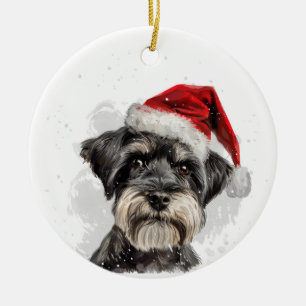 Schnauzer Dog Christmas Personalized Ceramic Tree Decoration