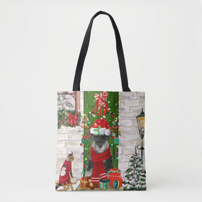 Schnauzer Dog Christmas  Tote Bag (Front)