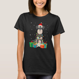 Schnauzer Dog Christmas Tree Lights Puppy T-Shirt
