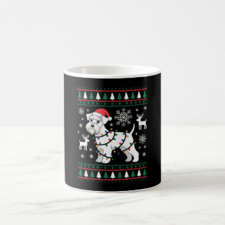 Schnauzer Dog Christmas Ugly Sweater Santa Hat Coffee Mug
