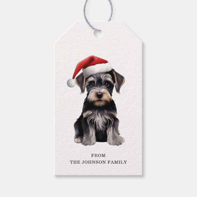 Schnauzer Dog Custom Gift Tags (Front)