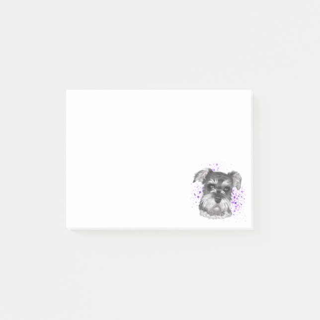 Schnauzer Dog Drawing Post-it Notes (Front)
