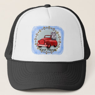 Schnauzer Dog Driving Car   Trucker Hat