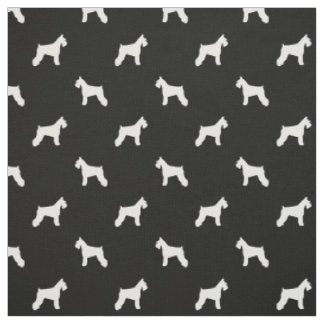 Schnauzer Dog Fabric - black and white