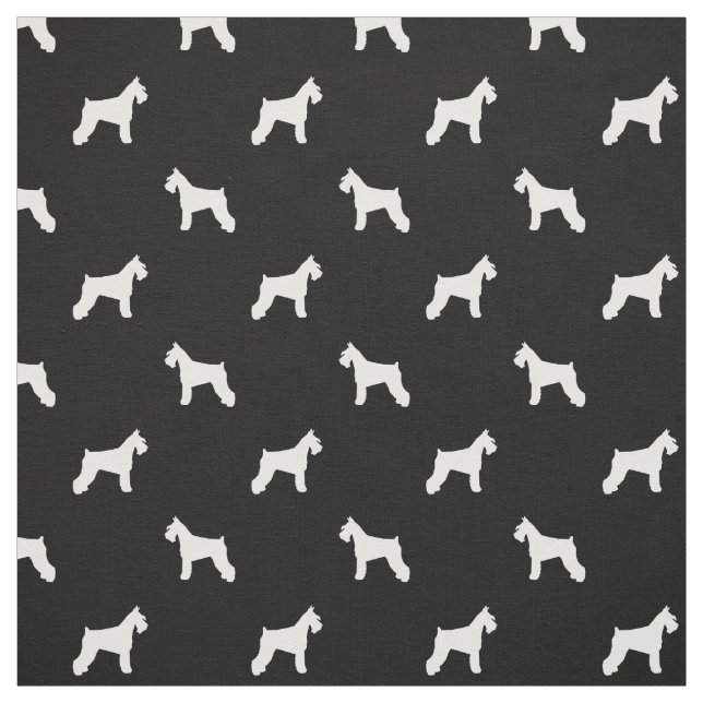 Schnauzer Dog Fabric - black and white (Swatch)