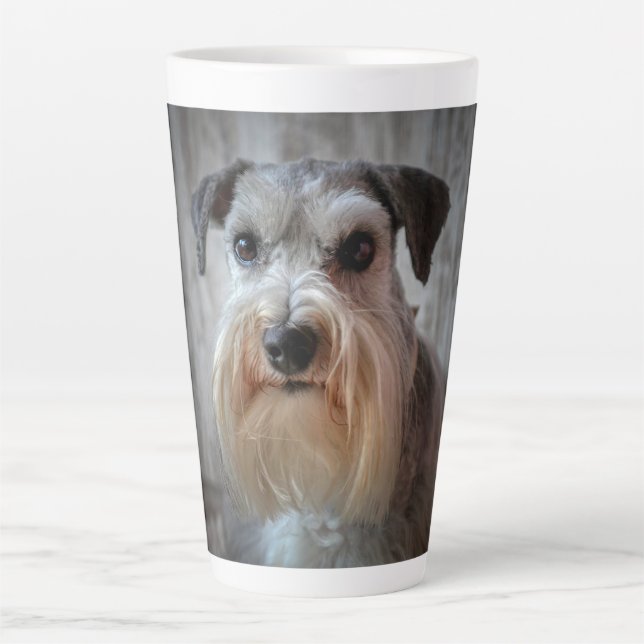 Schnauzer Dog Face Latte Mug (Front)