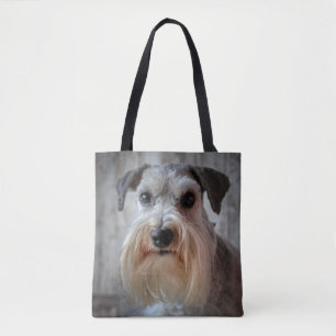 Schnauzer Dog Face Tote Bag