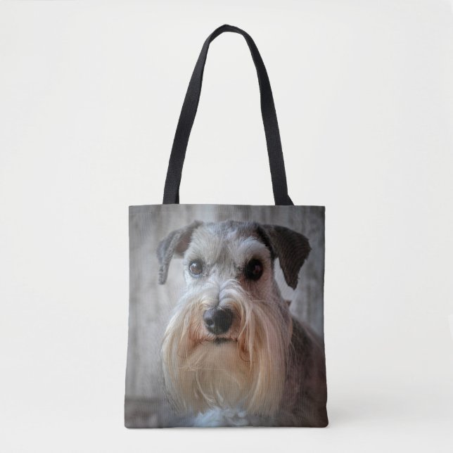 Schnauzer Dog Face Tote Bag (Front)