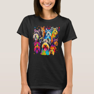 Schnauzer Dog Family Pop Art T-Shirt