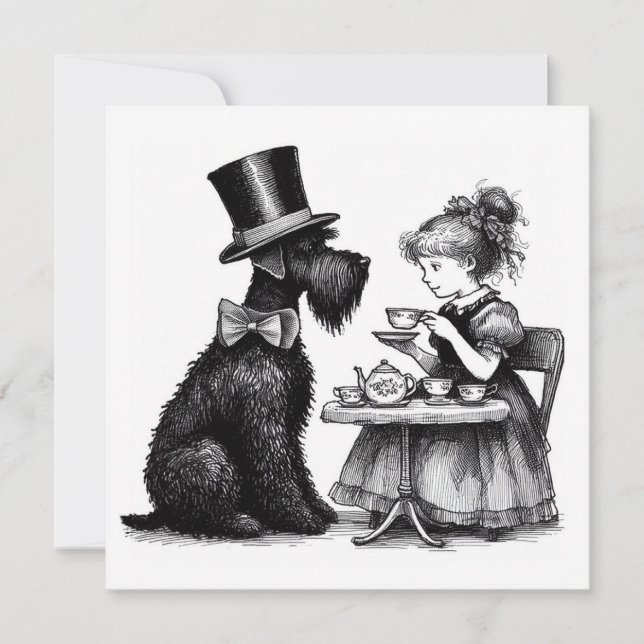 Schnauzer Dog Flat Note Card (Front)