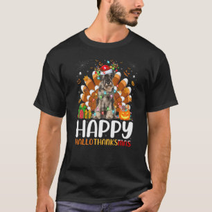 Schnauzer Dog Halloween Christmas Happy Hallothan T-Shirt