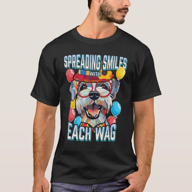 Schnauzer Dog Happy Pinscher T-Shirt (Front)