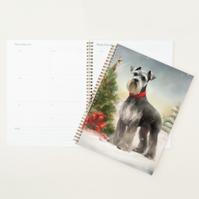 Schnauzer Dog in Snow Christmas Planner (Display)