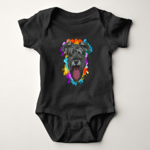 Schnauzer Dog Lover Colourful Puppy Baby Bodysuit