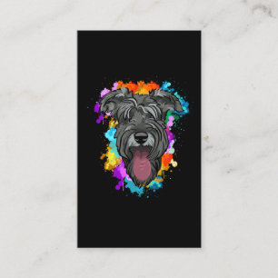 Schnauzer Dog Lover Colourful Puppy Business Card