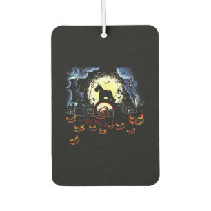 Schnauzer Dog & Moon Funny Halloween Costume gift Car Air Freshener
