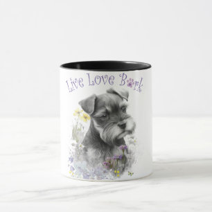 Schnauzer Dog Mum Floral Mug