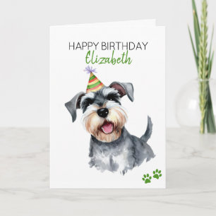 Schnauzer Dog Personalised Happy Birthday  Card
