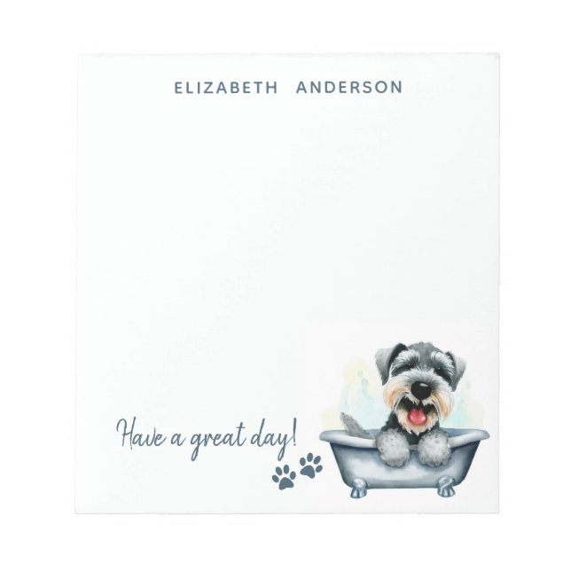 Schnauzer Dog Personalised Notepad (Front)