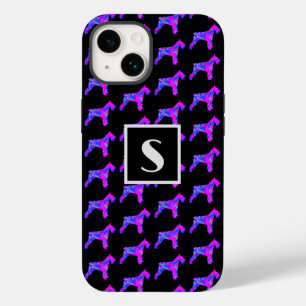 Schnauzer Dog Pink Silhouette Mono Black Case-Mate iPhone 14 Case