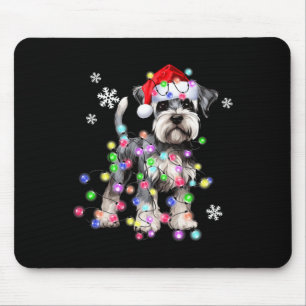Schnauzer Dog Reindeer Christmas Lights Ugly Xmas  Mouse Mat