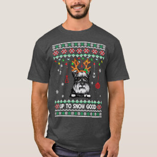 Schnauzer Dog Reindeer Ugly Christmas Xmas T-Shirt