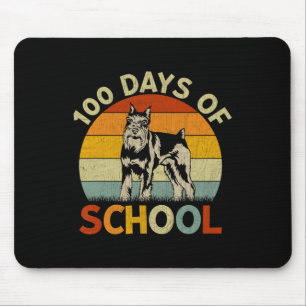 Schnauzer Dog Retro Boys Girls 100th Day Of School Mouse Mat