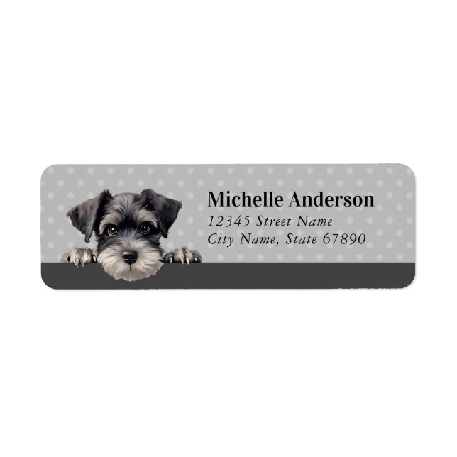 Schnauzer Dog Return Address Labels (Front)