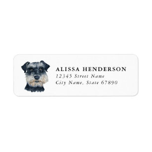 Schnauzer Dog Return Address Labels