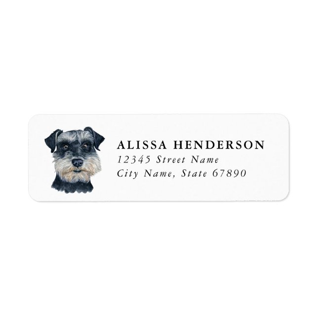 Schnauzer Dog Return Address Labels (Front)