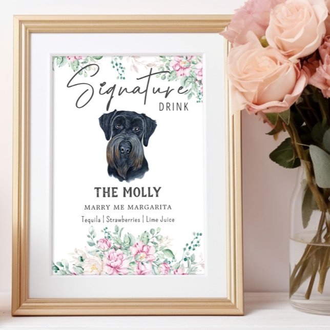 Schnauzer Dog Signature Drink Sign (Creator Uploaded)