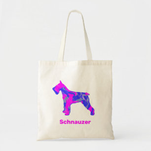 Schnauzer Dog Silhouette Crazy Hot Pink Tote Bag