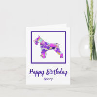 Schnauzer Dog Silhouette Cute Purple PY&B