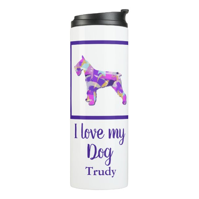 Schnauzer Dog Silhouette Cute Purple PY&B  Thermal Tumbler (Rotated Left)