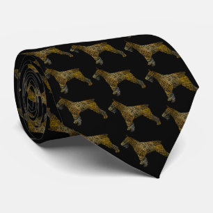 Schnauzer Dog Silhouette Halloween Black Neck Tie