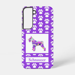 Schnauzer Dog Silhouette Paw Purple PY&B Samsung Galaxy Case