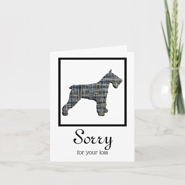 Schnauzer Dog Silhouette Pet Sympathy Card (Front)