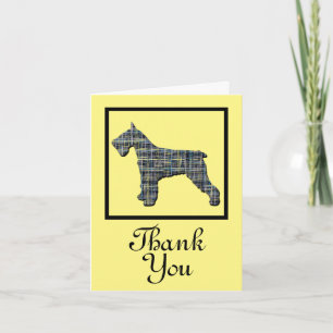 Schnauzer Dog Silhouette Thank You Greeting Card