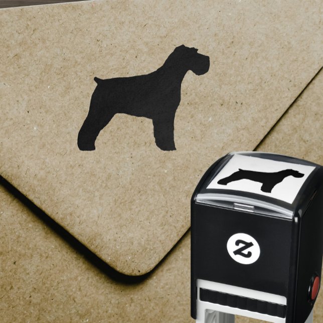 Schnauzer Dog Silhouette with Natural Floppy Ears Self-inking Stamp (Creator Uploaded)