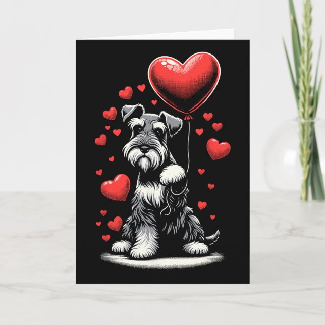 Schnauzer Dog Valentine's Day Dog Owner Valentine  Card (Front)