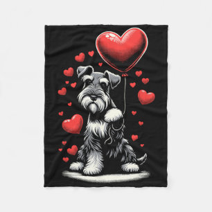 Schnauzer Dog Valentine's Day Dog Owner Valentine Fleece Blanket
