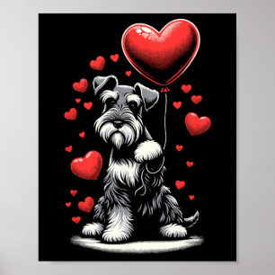 Schnauzer Dog Valentine's Day Dog Owner Valentine Poster