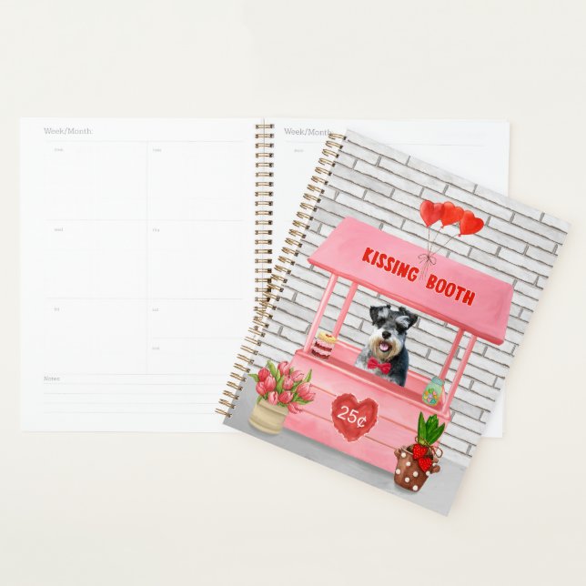 Schnauzer Dog Valentine's Day Kissing Booth Planner (Display)