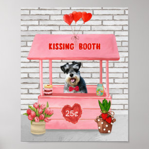 Schnauzer Dog Valentine's Day Kissing Booth Poster